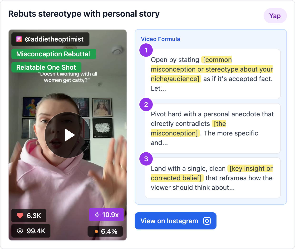 Rebuts stereotype with personal story