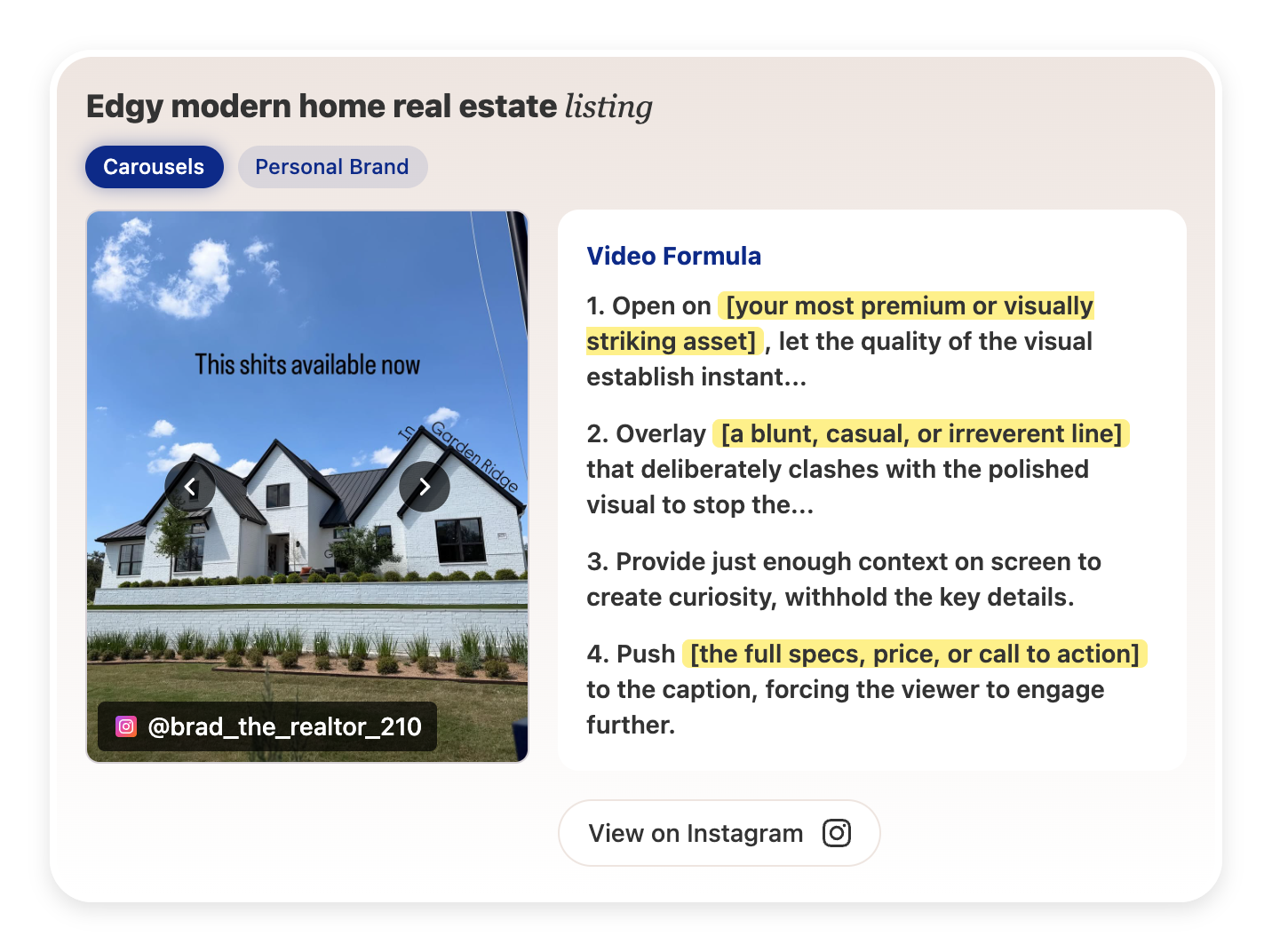 Edgy modern home real estate listing