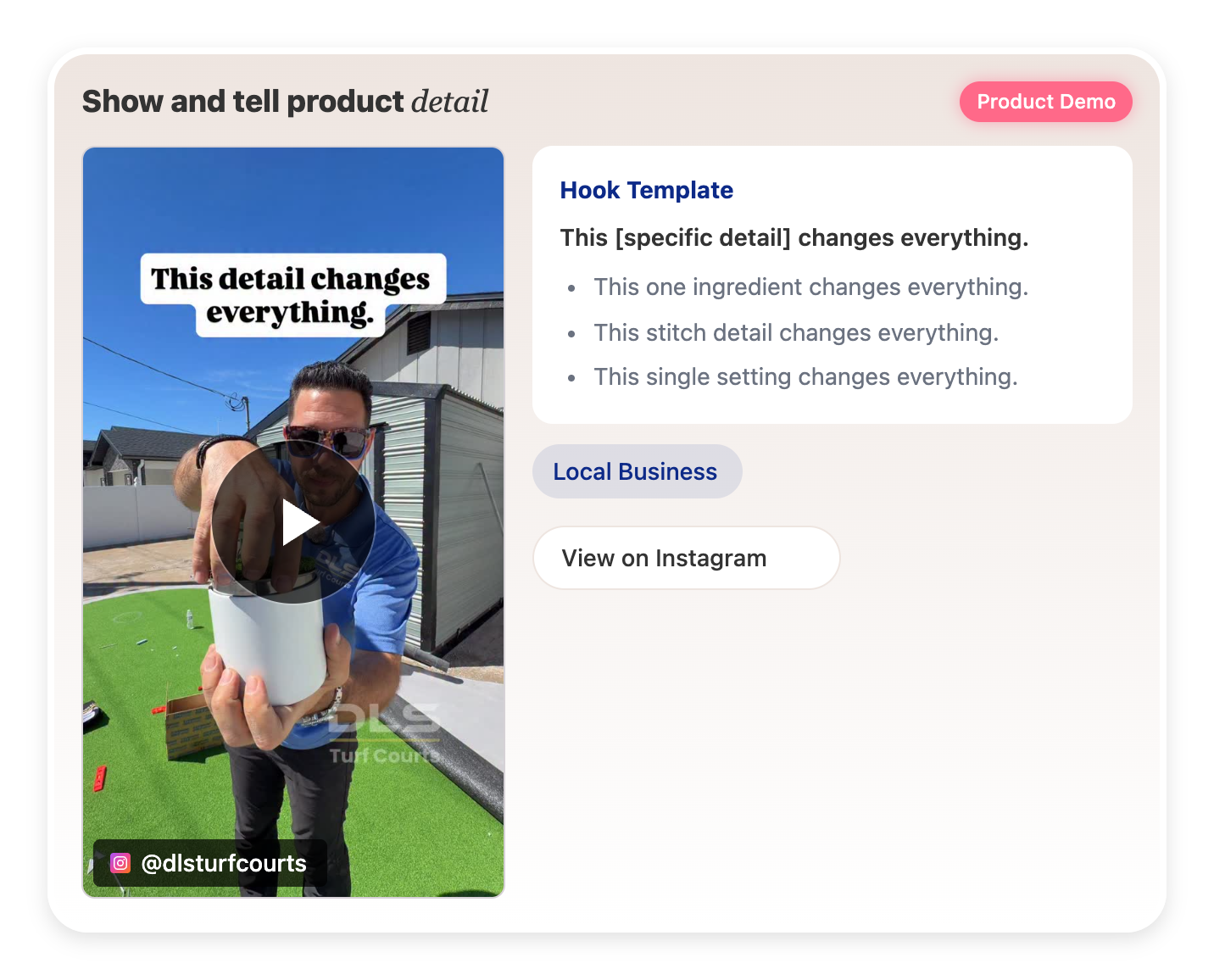 Show and tell product detail Show and tell product detail