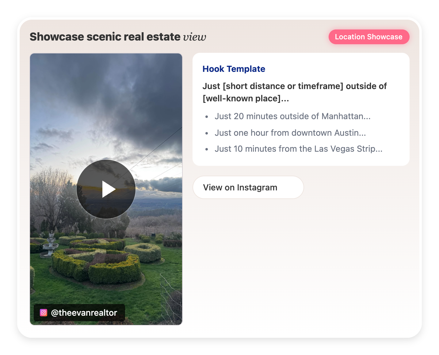 Showcase scenic real estate view