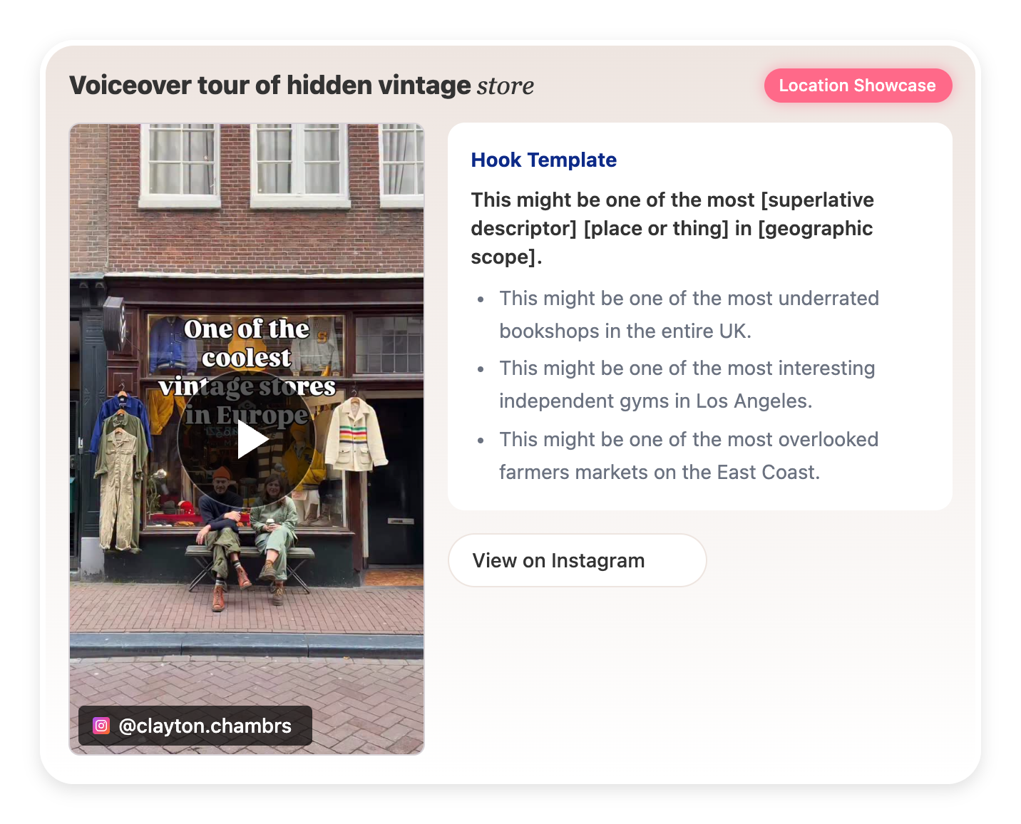 Voiceover tour of hidden vintage store