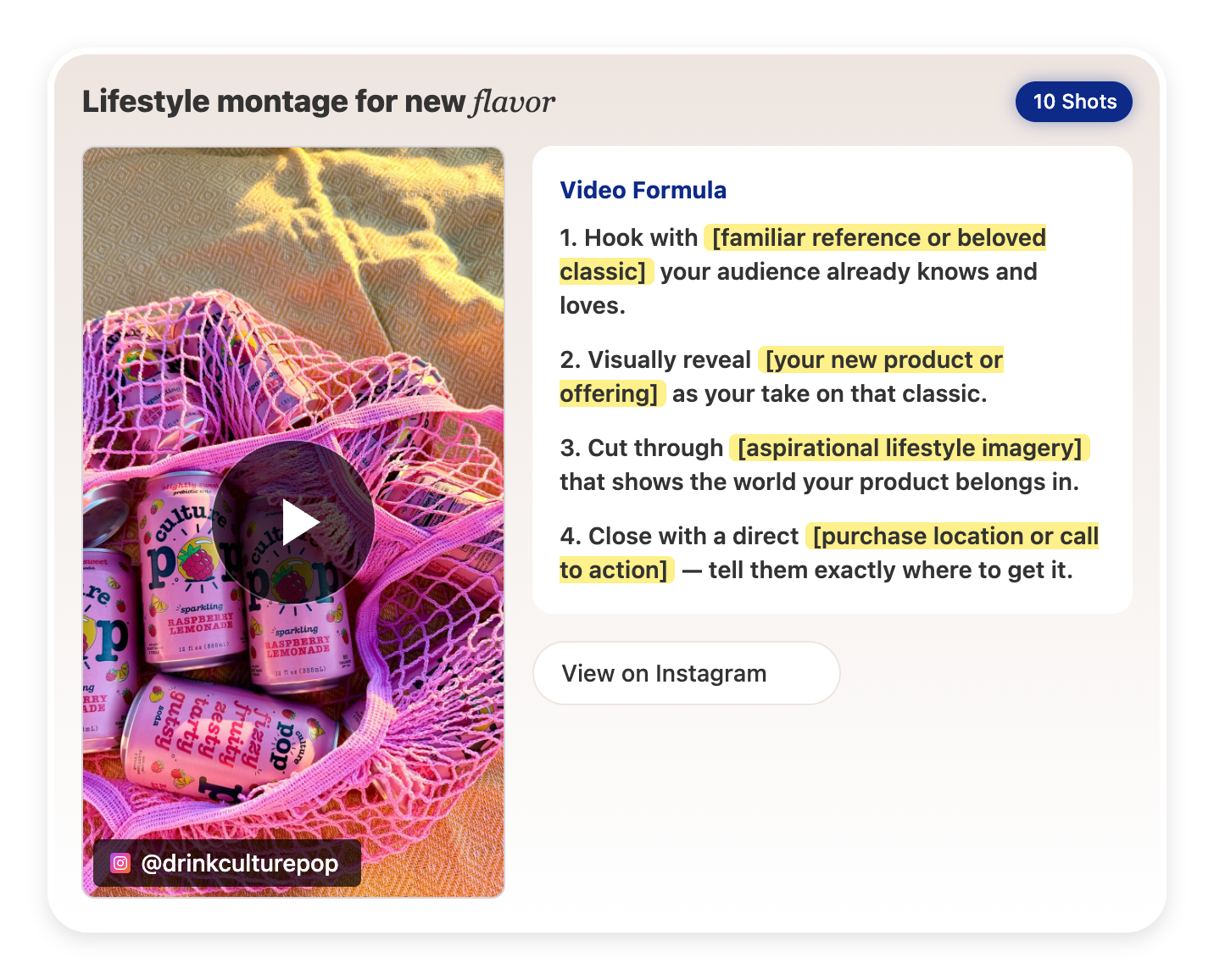 Lifestyle montage for new flavor