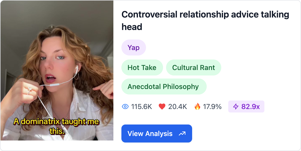 Controversial relationship advice talking head
