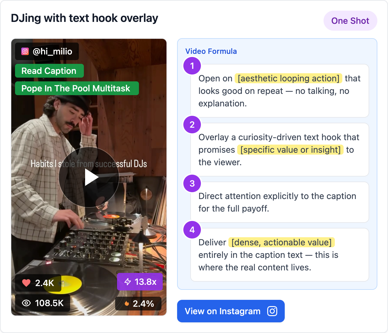 DJing with text hook overlay